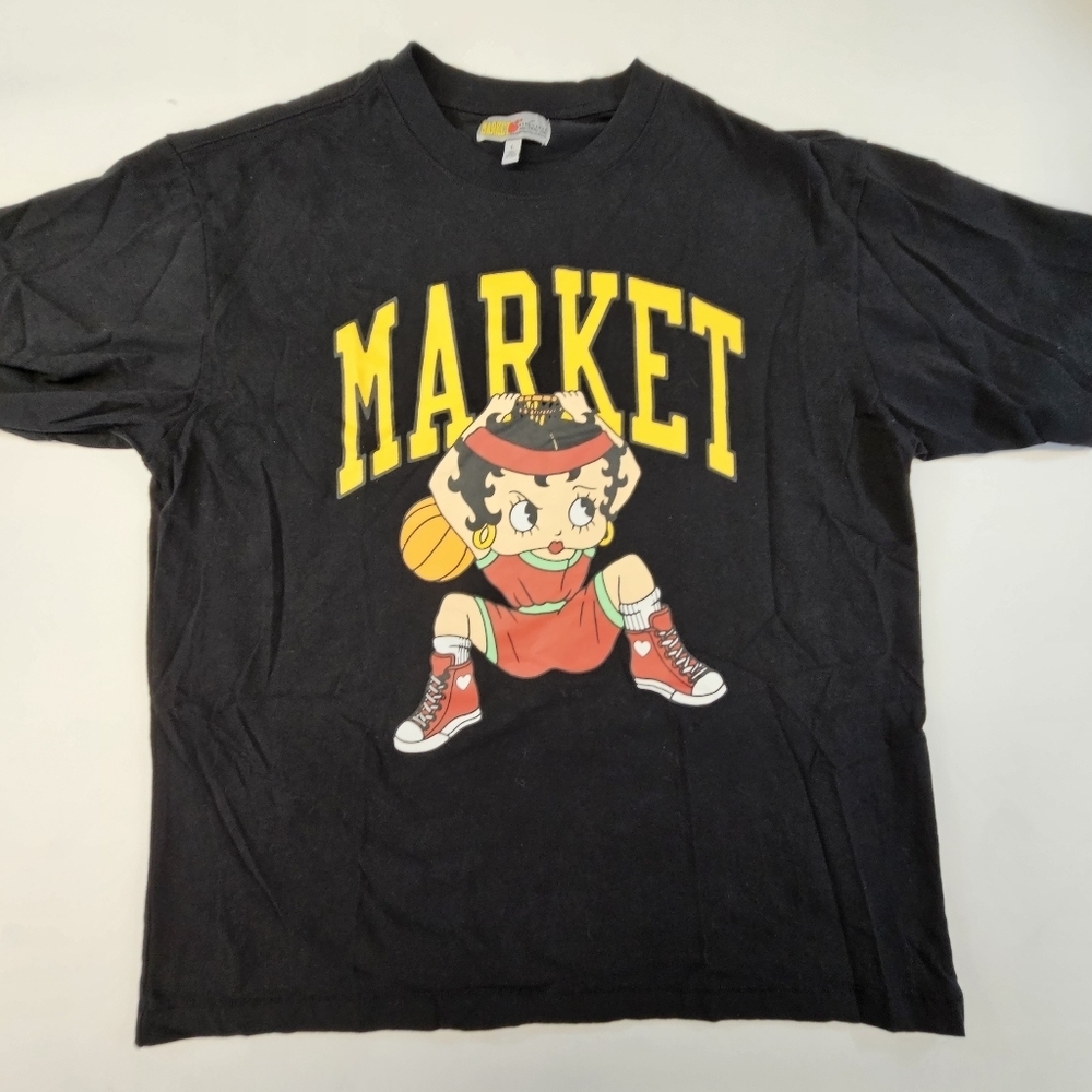 Chinatown Market Betty Boop Collaboration Dunking Basketball Black Tee Sz Large